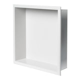 ALFI Brand 16" x 16" White Matte Stainless Steel Square Single Shelf Bath Shower Niche