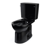 TOTO CST775CEF#51 Drake Two-Piece Round 1.28 GPF Universal Height Tornado Flush Toilet, Ebony Black