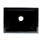 ALFI AB2418HS-BG 24" Black Gloss Reversible Smooth / Fluted Fireclay Farm Sink