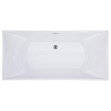 ALFI AB8840 67 inch White Rectangular Acrylic Free Standing Soaking Bathtub