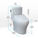 TOTO MW4363084CEMFGN#01 WASHLET+ Aquia IV Cube Two-Piece Elongated Dual Flush Toilet with C5 Bidet Seat