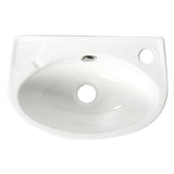 ALFI Brand ABC118 White 14" Small Wall Mounted Ceramic Sink with Faucet Hole