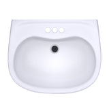 TOTO LHT242.4G#01 Prominence Oval Wall-Mount Bathroom Sink with Shroud for 4" Center Faucets, Cotton White