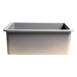 ALFI Brand ABF2718UD-GM Gray Matte 27" x 18" Fireclay Undermount/Drop in Fireclay Kitchen Sink