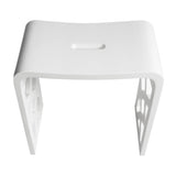 ALFI Brand ABST88 Designer White Matte Solid Surface Resin Bathroom/Shower Stool