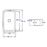 ALFI AB1218 Small Rectangle Fireclay Undermount or Drop-in Prep / Bar Sink