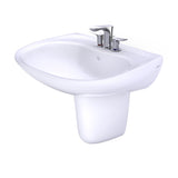 TOTO LHT242.4G#01 Prominence Oval Wall-Mount Bathroom Sink with Shroud for 4" Center Faucets, Cotton White