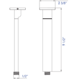 ALFI Brand AB9SC-PC Polished Chrome 9" Modern Square Ceiling Mounted Shower Arm