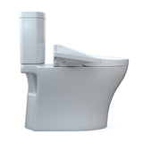 TOTO MW4463074CEMGN#01 Aquia IV Two-Piece Elongated Dual Flush Toilet and WASHLET C2 Bidet Seat, Cotton White