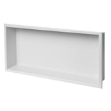 ALFI Brand 24 x 12 White Matte Stainless Steel Horizontal Single Shelf Bath Shower Niche