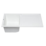 ALFI AB1620DI-W White 34" Single Bowl Granite Composite Sink with Drainboard