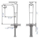 ALFI Brand AB1778-BN Brushed Nickel Tall Single Hole Modern Bathroom Faucet