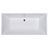 ALFI AB8832 67 inch White Rectangular Acrylic Free Standing Soaking Bathtub