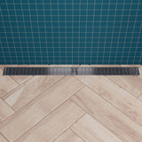 ALFI ABLD36D 36" Modern Stainless Steel Linear Shower Drain with Groove Lines