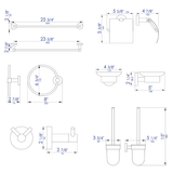 ALFI Brand AB9513-BN Brushed Nickel 6 Piece Matching Bathroom Accessory Set