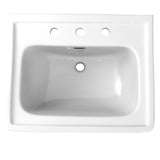 TOTO LPT532.8N#01 Promenade Rectangular Pedestal Bathroom Sink for 8" Center Faucets, Cotton White