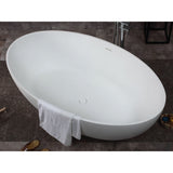 ALFI Brand AB9941 67" White Oval Solid Surface Smooth Resin Soaking Bathtub