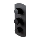 ALFI Brand AB4001-BM Black Matte 3-Way Thermostatic Valve Shower Mixer Round Knobs