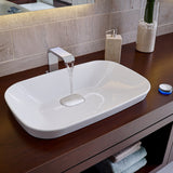 TOTO LT994G#01 Neorest Kiwami Rectangular Semi-Recessed Fireclay Bathroom Sink, Cotton White