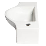 ALFI Brand ABC114 White 18" Small Wall Mounted Ceramic Sink with Faucet Hole