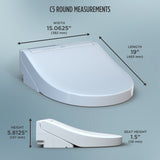 TOTO SW3083#01 WASHLET C5 Bidet Toilet Seat with PREMIST and EWATER+ Wand Cleaning, Round