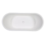 ALFI Brand AB9950 67" White Matte Pedestal Solid Surface Resin Bathtub