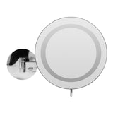 ALFI Brand ABM9WLED-PC Polished Chrome Wall Mount Round 9" 5x Magnifying Cosmetic Mirror with Light