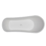 ALFI Brand AB9960 67" White Matte Clawfoot Solid Surface Resin Bathtub