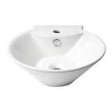 ALFI Brand ABC113 White Modern 17" Round Wall Mounted Ceramic Sink with Faucet Hole