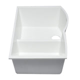 ALFI AB3320UM-W White 33" Double Bowl Undermount Granite Composite Kitchen Sink