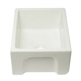 ALFI AB2418HS-B 24 inch Biscuit Smooth / Fluted Single Bowl Fireclay Farm Sink