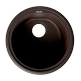 ALFI AB1717UM-C Chocolate 17" Undermount Round Granite Comp Kitchen Prep Sink