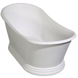 ALFI Brand AB9950 67" White Matte Pedestal Solid Surface Resin Bathtub