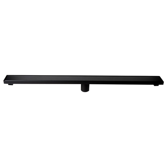 ALFI Brand ABLD36B-BM 36" Black Matte Stainless Steel Linear Shower Drain with Solid Cover