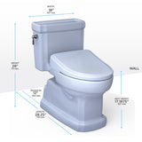 TOTO MW9744724CEFGA#01 WASHLET+ Eco Guinevere Toilet and S7 Bidet Seat with Auto Flush, Cotton White