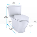 TOTO MS442124CEFG#11 Nexus Two-Piece Toilet with SS124 SoftClose Seat, Washlet+ Ready, Colonial White