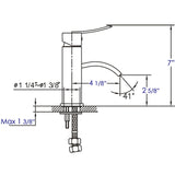 ALFI Brand AB1258-BN Brushed Nickel Square Body Curved Spout Bathroom Faucet