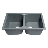 ALFI Brand AB3220DI-T Titanium 32" Drop-In 2x Bowl Granite Comp Kitchen Sink