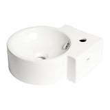 ALFI Brand ABC121 White 17" Tiny Corner Wall Mounted Ceramic Sink with Faucet Hole