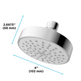 TOTO TBW01012U4#CP Left Series 1.75 GPM Single Spray 4" Modern Round Showerhead, Polished Chrome