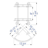 ALFI AB9548 Polished Chrome Corner Mounted Double Glass Shower Shelf Accessory