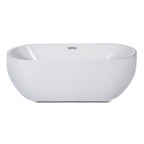 ALFI Brand AB8838 59 inch White Oval Acrylic Free Standing Soaking Bathtub