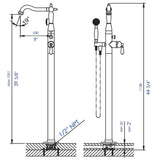 ALFI Brand AB2553-PC Polished Chrome Free Standing Floor Mounted Bath Tub Filler