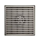 ALFI Brand ABSD55D 5" x 5" Square Stainless Steel Shower Drain with Groove Lines