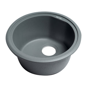 ALFI AB1717UM-T Titanium 17" Undermount Round Granite Comp Kitchen Prep Sink