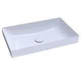 TOTO LT476GR#01 Kiwami Rectangular 23" Vessel Bathroom Sink with CEFIONTECT, Cotton White