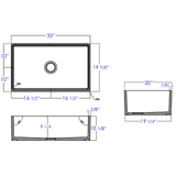 ALFI Brand AB533-W 33" White Smooth Apron Single Bowl Fireclay Farm Sink