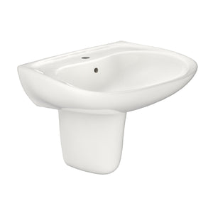 TOTO Prominence Oval Wall-Mount Bathroom Sink with CeFiONtect and Shroud for Single Hole Faucets, Colonial White - LHT242G#11