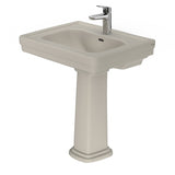 TOTO LPT530N#03 Promenade Rectangular Pedestal Bathroom Sink for Single Hole Faucets, Bone