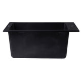 ALFI AB1720DI-BLA Black 17" Drop-In Rectangular Granite Composite Prep Sink